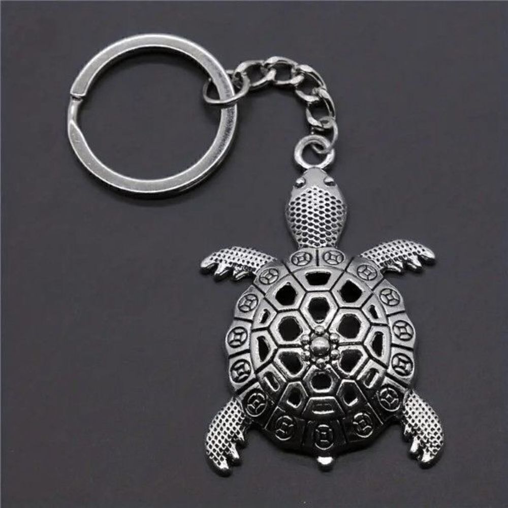 Turtle Stainless Steel Keychain - Picture 2 of 5